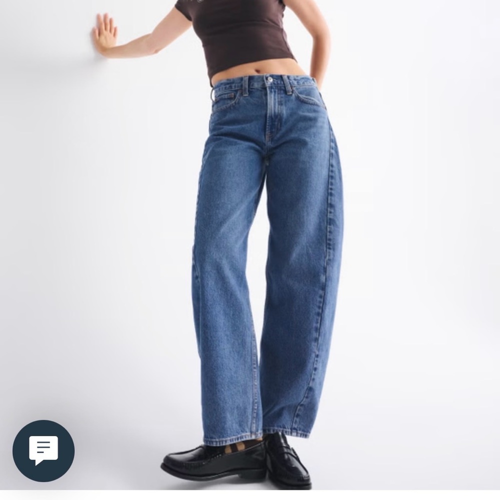 Abercrombie Curve Love Barrel Jeans - Blue 12S